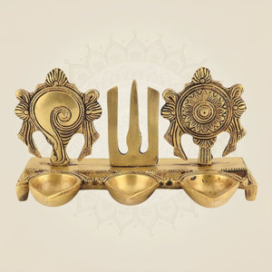 Brass Shankh Chakra Diya