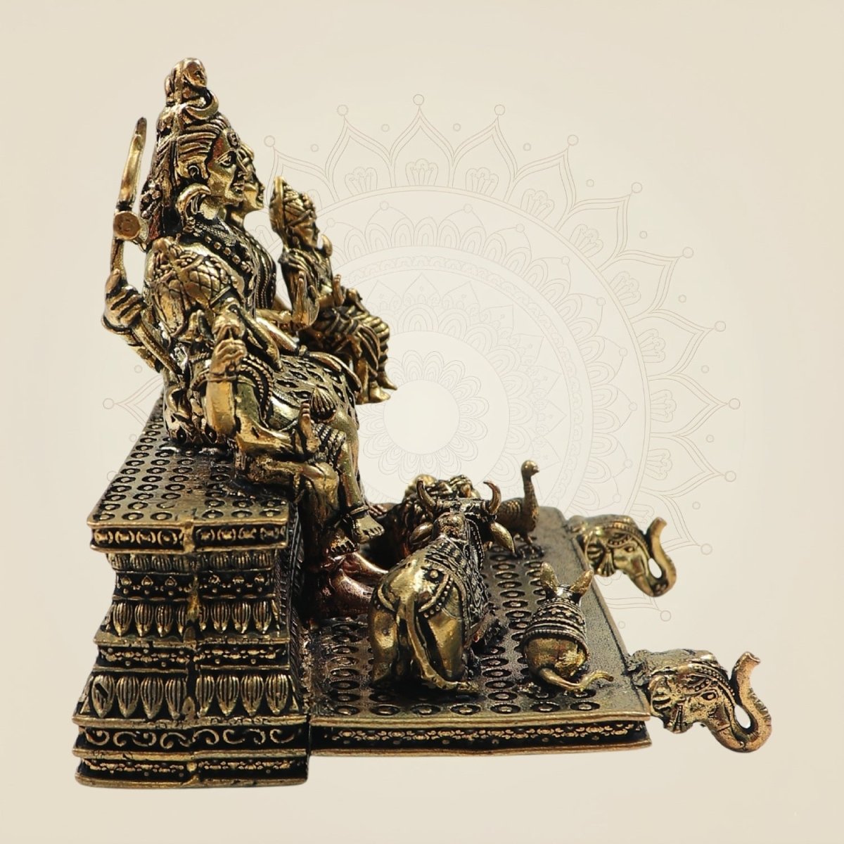 Brass Shiv Parivar Idol 4" for Home Temple & Spiritual Decor - Luxeartisanship