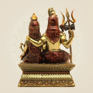 Brass Shiv Parivar Idol 4" – Shiva, Parvati, Ganesh & Kartikeya Family Murti - Luxeartisanship