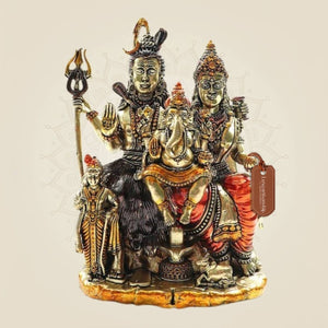 Brass Shiv Parivar Murti 6.25"