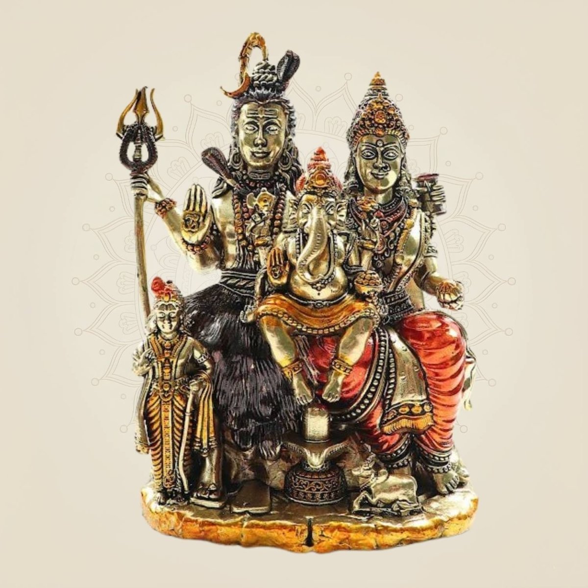 Brass Shiv Parivar Murti 6.25"