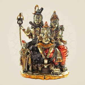 Brass Shiv Parivar Murti 6.25"