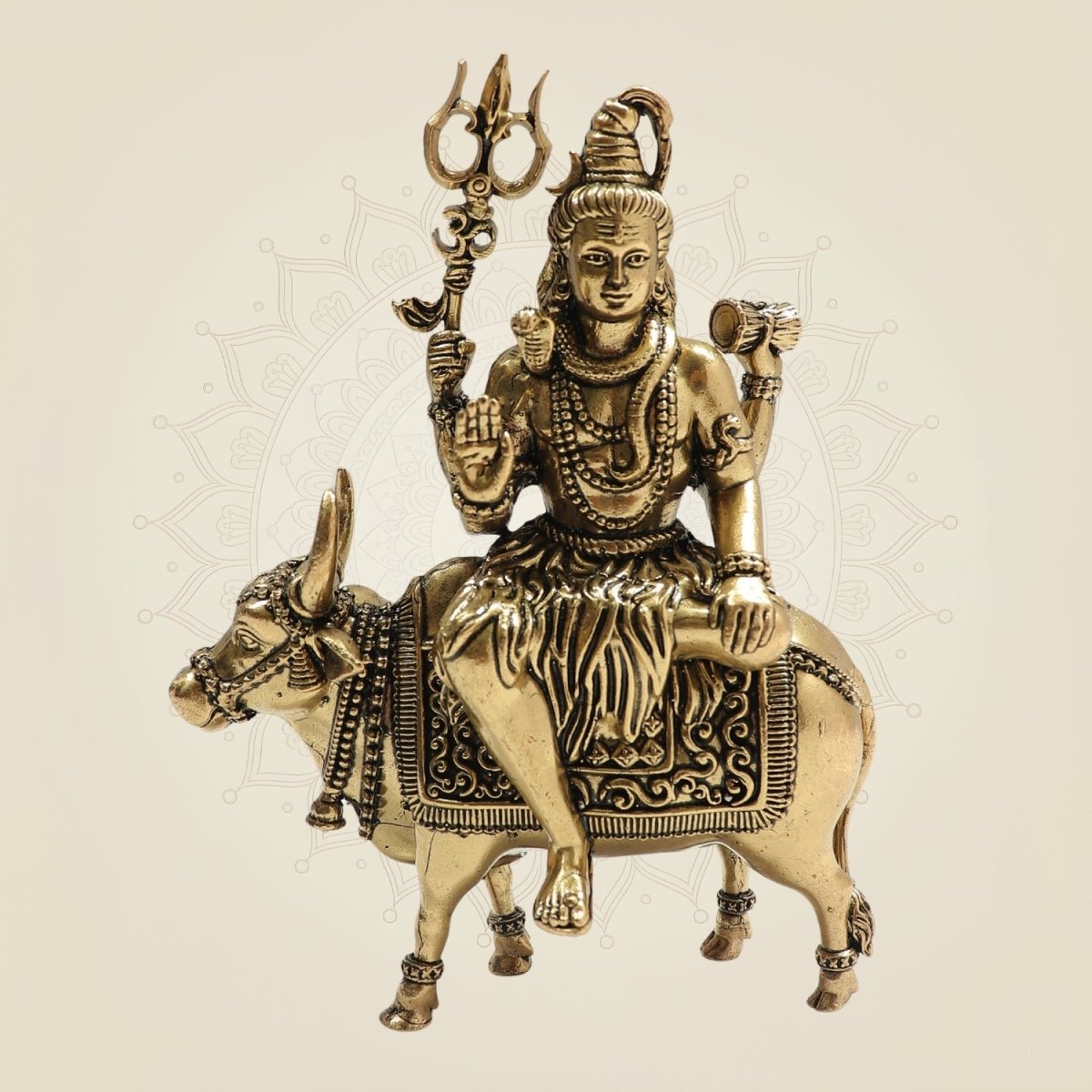 Brass Shiva Idol Seated on Nandi – Union of Devotion - Luxeartisanship