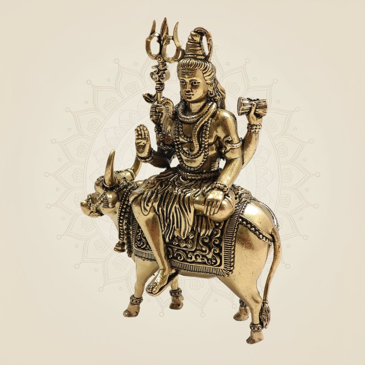 Brass Shiva Idol Seated on Nandi – Union of Devotion - Luxeartisanship