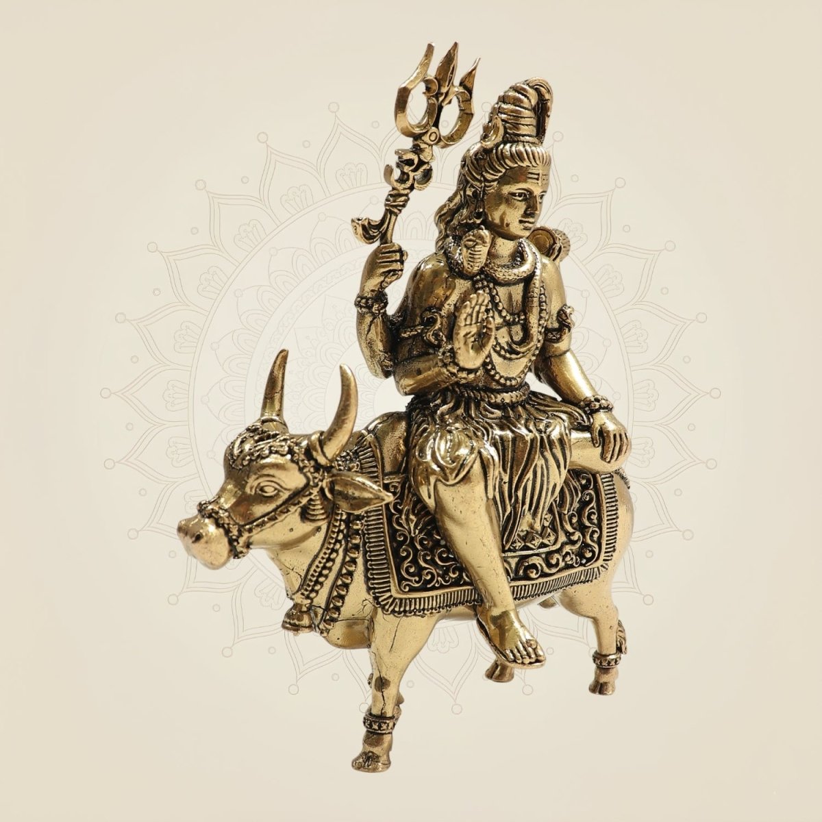 Brass Shiva Idol Seated on Nandi – Union of Devotion - Luxeartisanship
