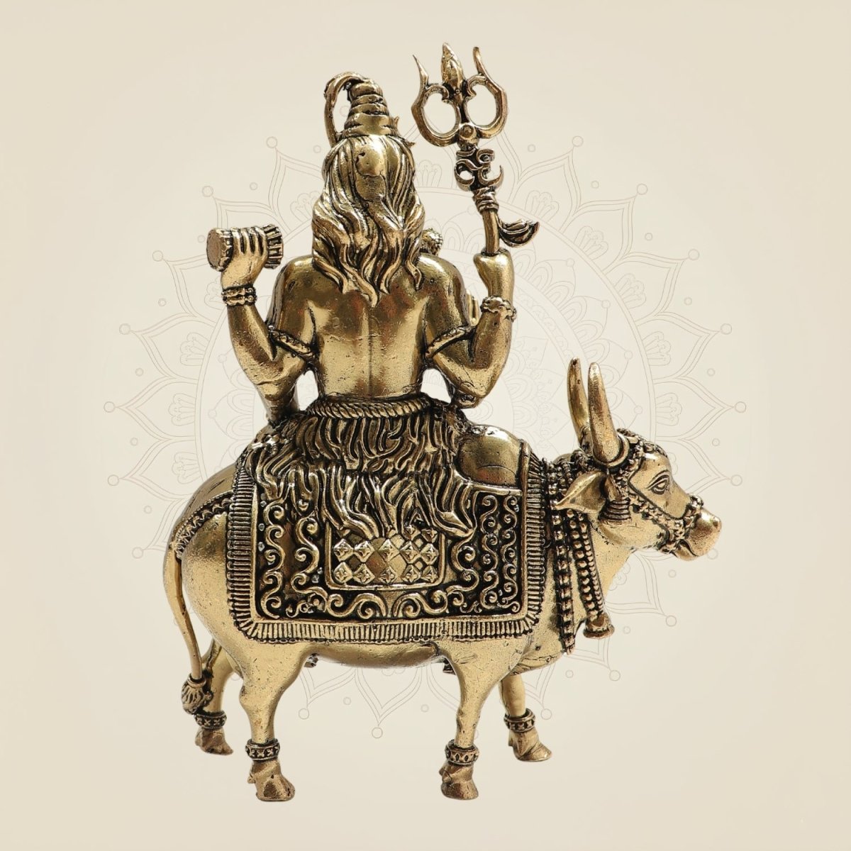 Brass Shiva Idol Seated on Nandi – Union of Devotion - Luxeartisanship