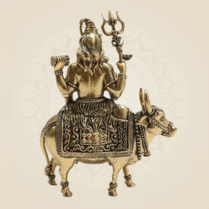 Brass Shiva Idol Seated on Nandi – Union of Devotion - Luxeartisanship