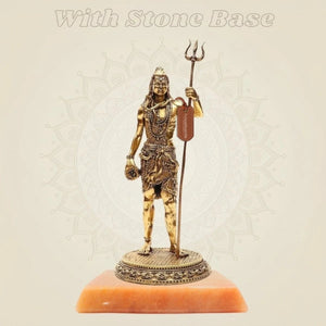 Brass Shiva Idol on gemstone base