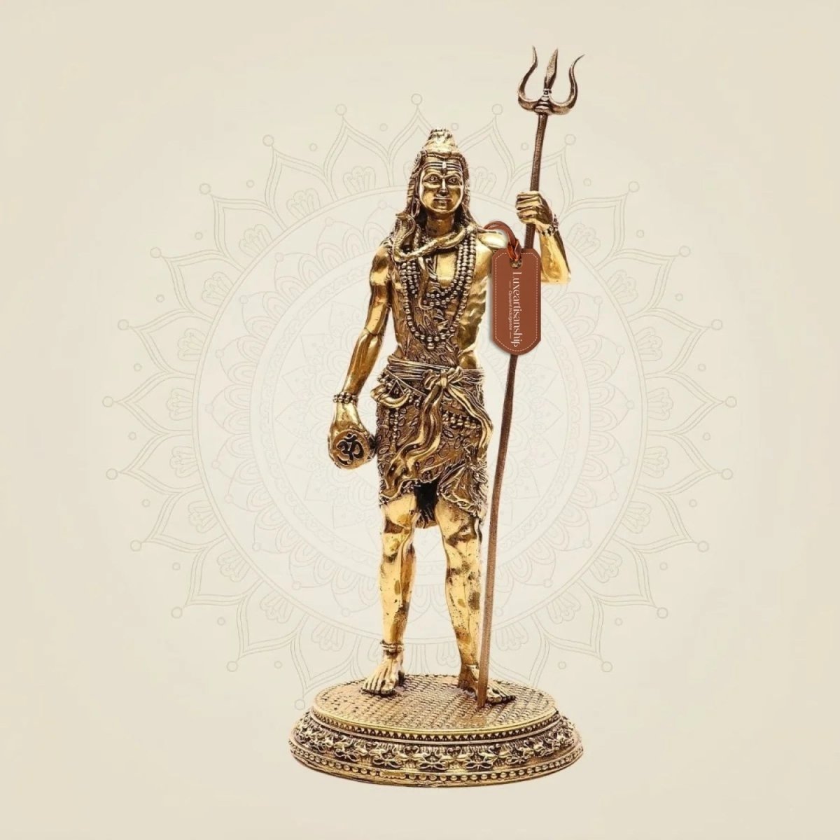 Brass Shiva Idol Standing Pose with Trishul