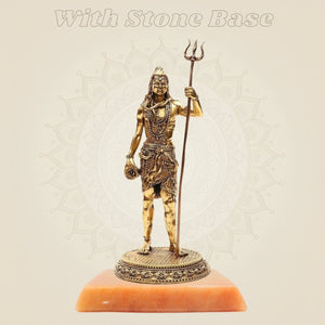 Brass Shiva Idol on gemstone base