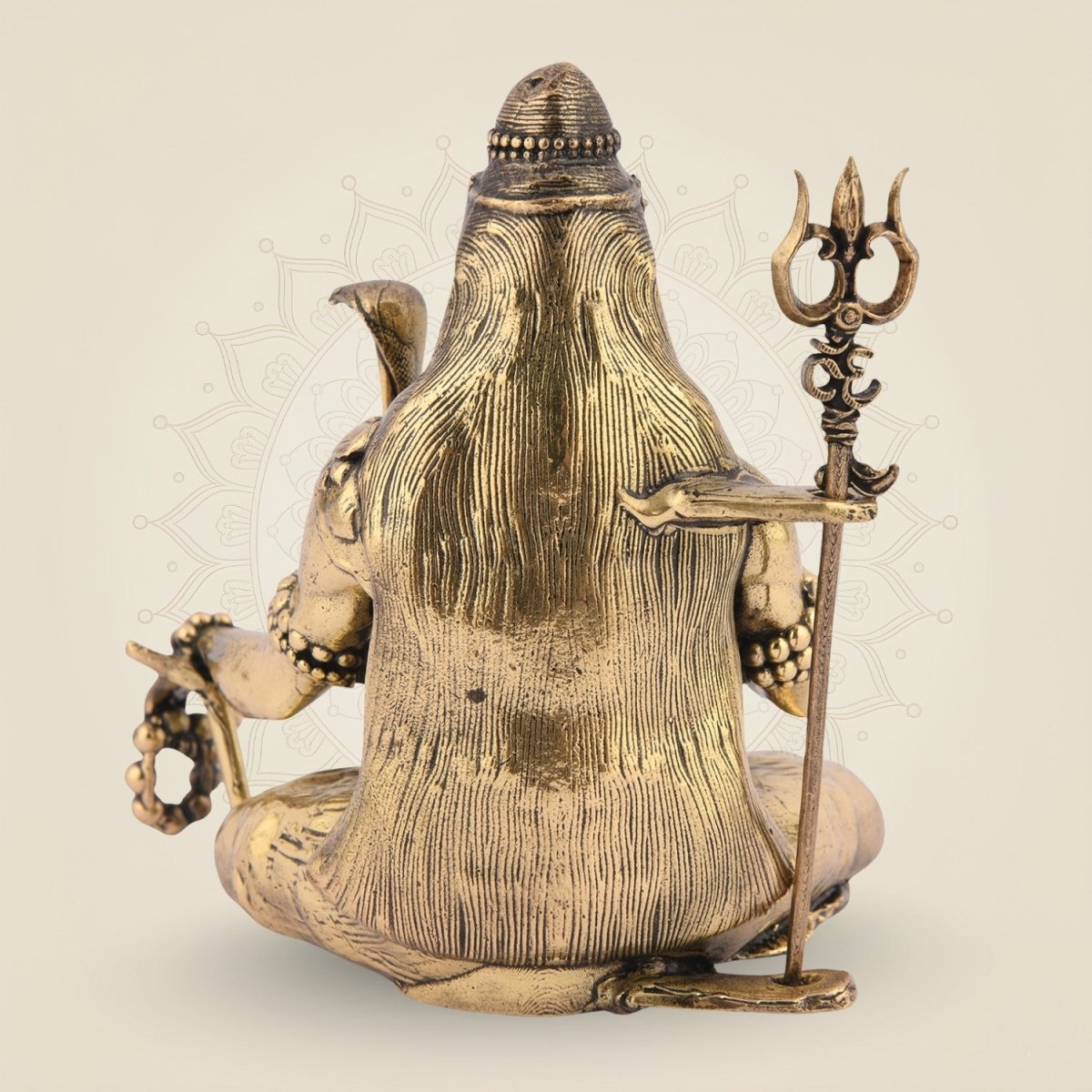 Brass Shiva in Dhyan Pose Idol 4.25" – Serene Mahadeva Statue - Luxeartisanship