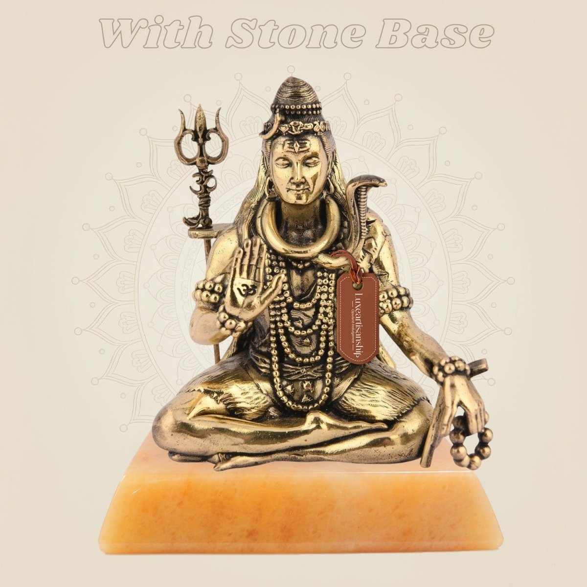 Brass Shiva on stone base