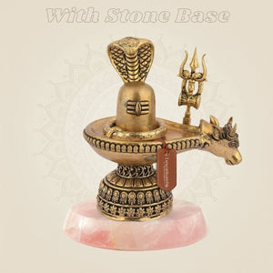 Brass Shiva Lingam with Nandi, Naag and Trishul – Detailed Shivling Pooja Décor - Luxeartisanship