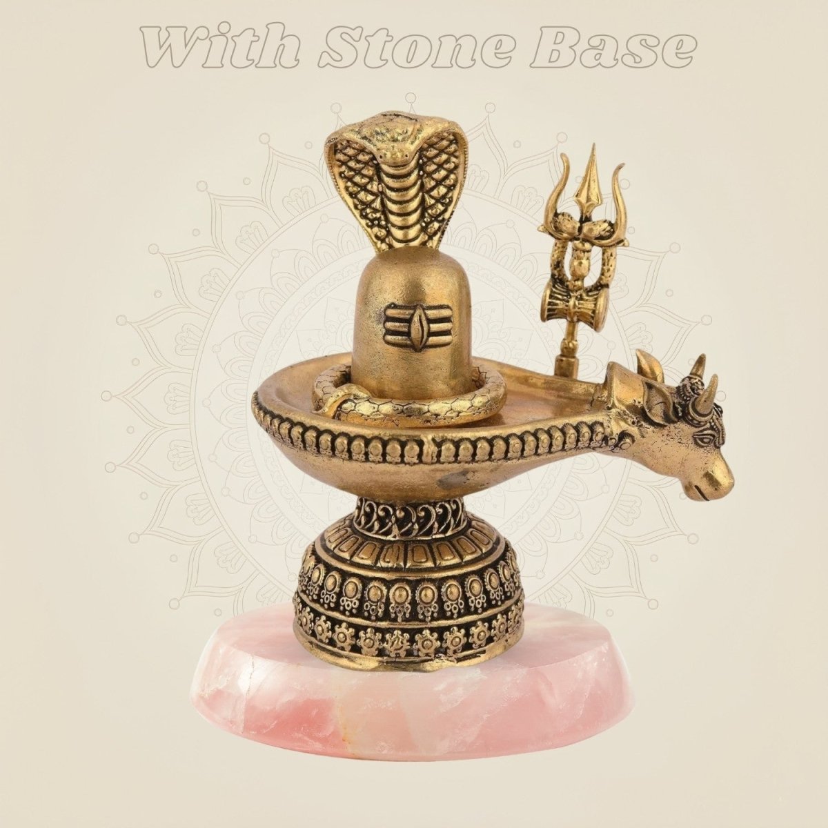Brass Shivling with Snake Idol – 4" Sacred Shiva Linga for Pooja, Temple & Gifting - Luxeartisanship