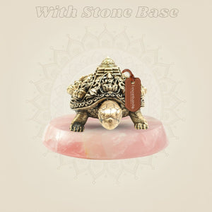 Brass Superfine Ashtalakshmi Shree Yantra Tortoise Idol for Vastu 2" - Luxeartisanship