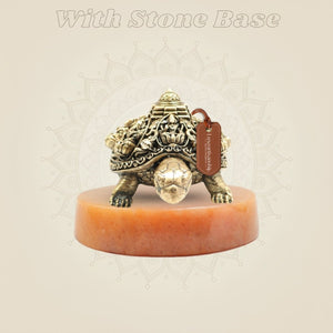 Brass Superfine Ashtalakshmi Shree Yantra Tortoise Idol for Vastu 2" - Luxeartisanship