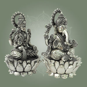 Brass Ganesha Lakshmi Idols