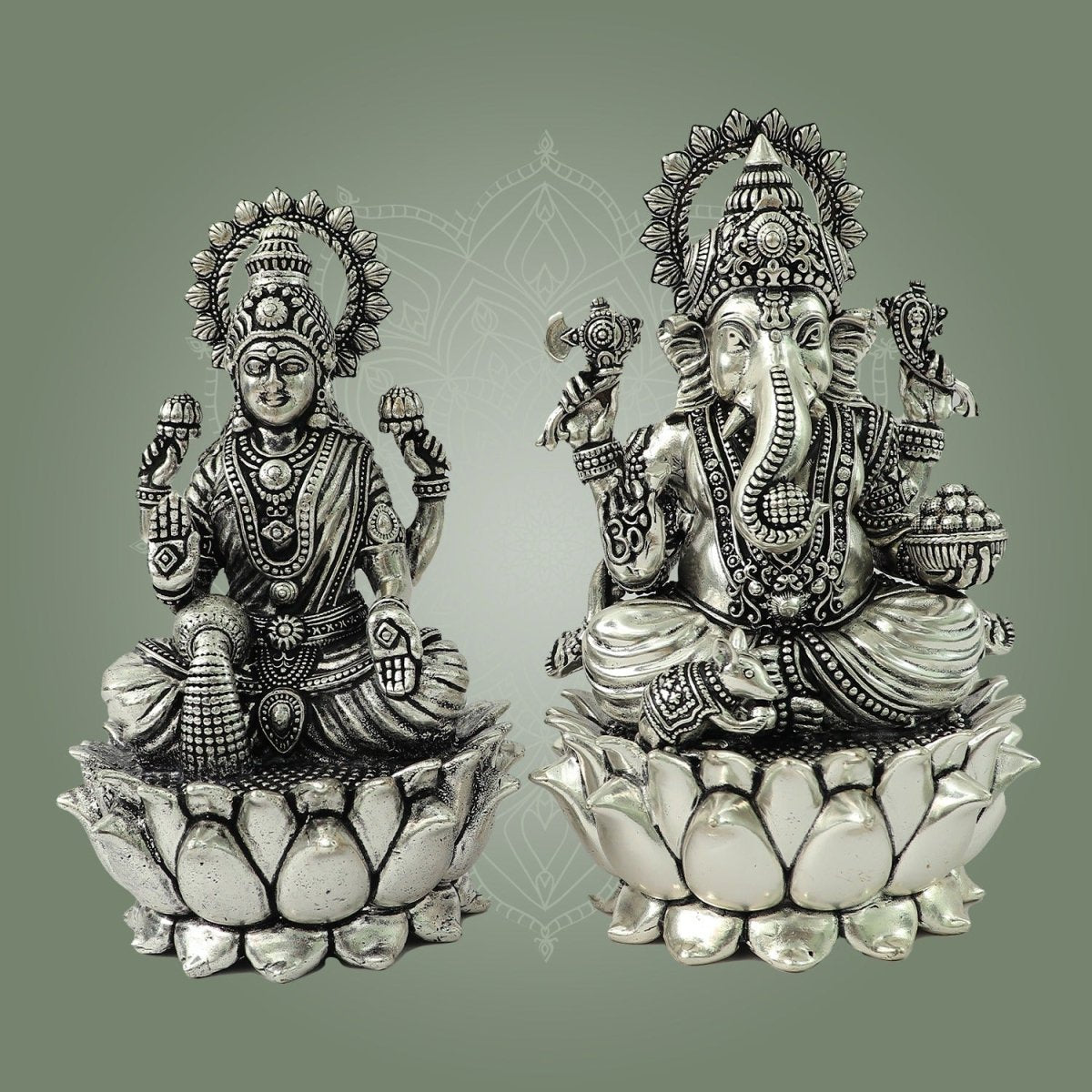 Brass Superfine Ganesha Lakshmi Idols Set