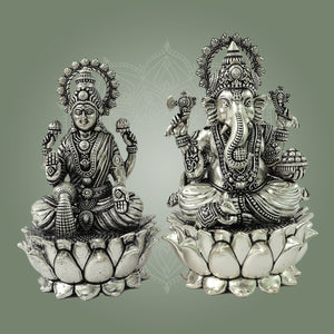 Brass Superfine Ganesha Lakshmi Idols Set