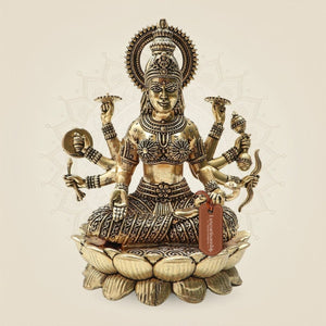 Brass Superfine Vijaya Lakshmi Idol 7" – Handcrafted for Devotion & Harmony - Luxeartisanship