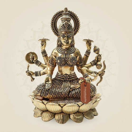 Brass Superfine Vijaya Lakshmi Idol 7" – Handcrafted for Devotion & Harmony