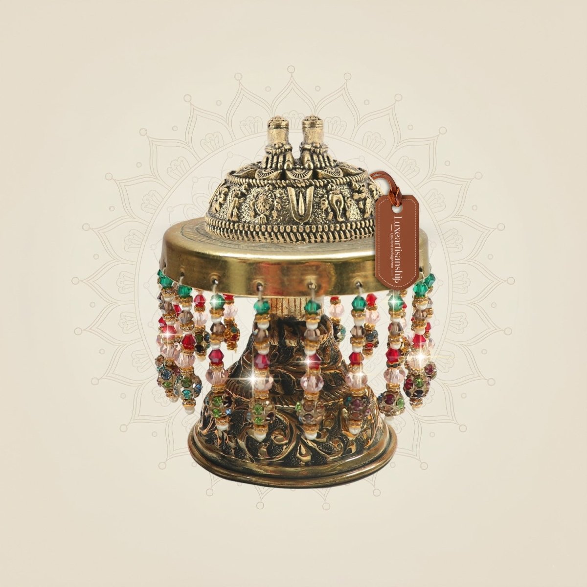 Brass Tirupati Balaji Charan Paduka on Chowki 3.75"– Footprint Design - Luxeartisanship