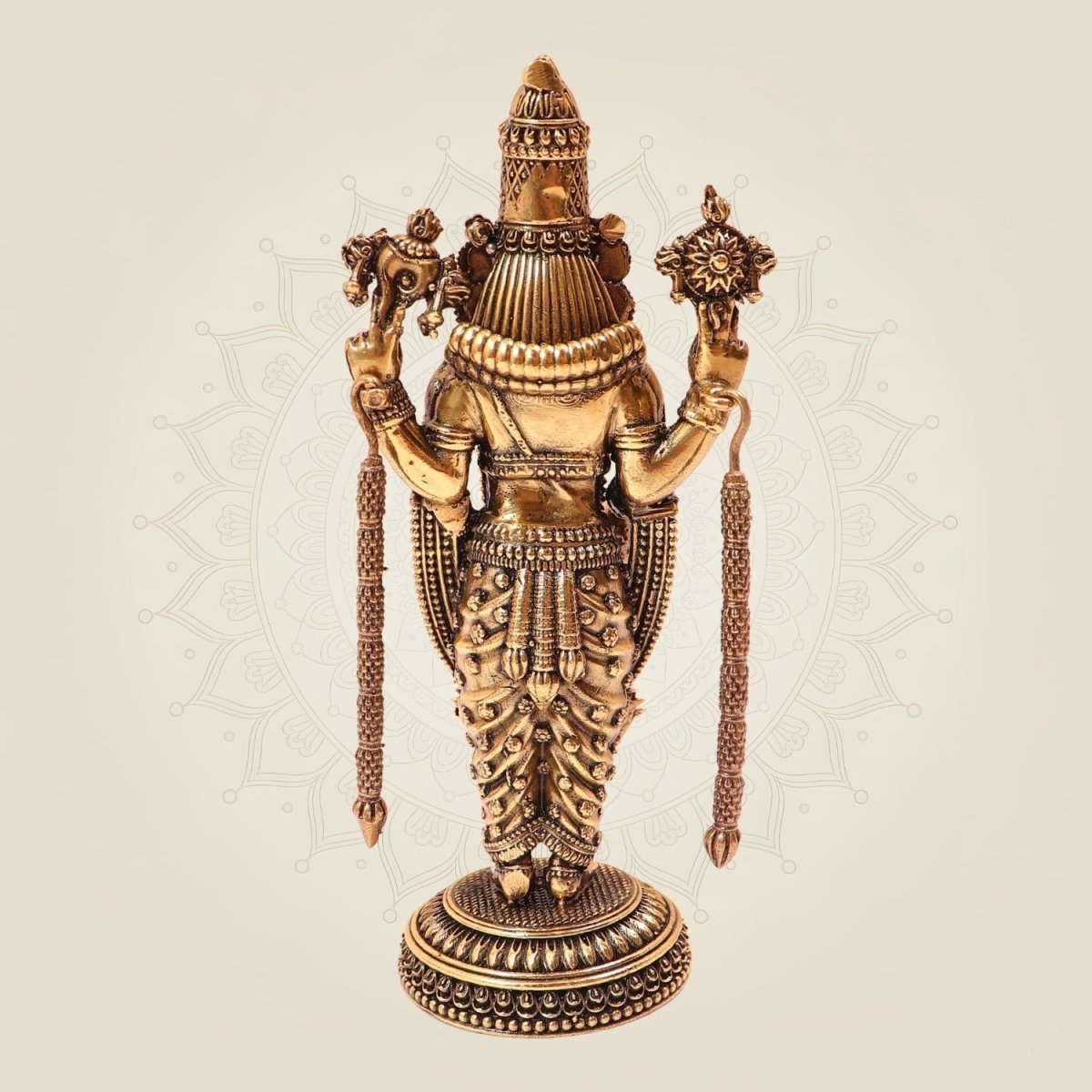 Brass Tirupati Balaji Idol 6" with Padmavati – Venkateswara Murti for Home & Puja - Luxeartisanship