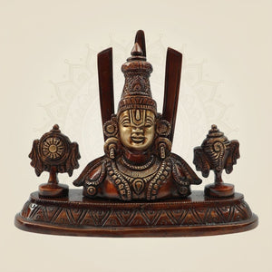 Brass Tirupati Balaji with Trisul