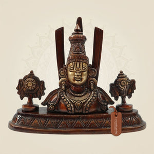 Brass Tirupati Balaji with Trisul