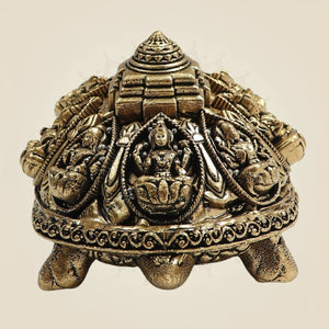 Brass Tortoise with Ashtalakshmi Shree Yantra - Luxeartisanship
