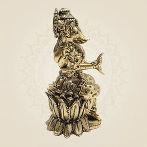 Brass Varaha Dev on Lotus – A Sacred Form of Strength - Luxeartisanship