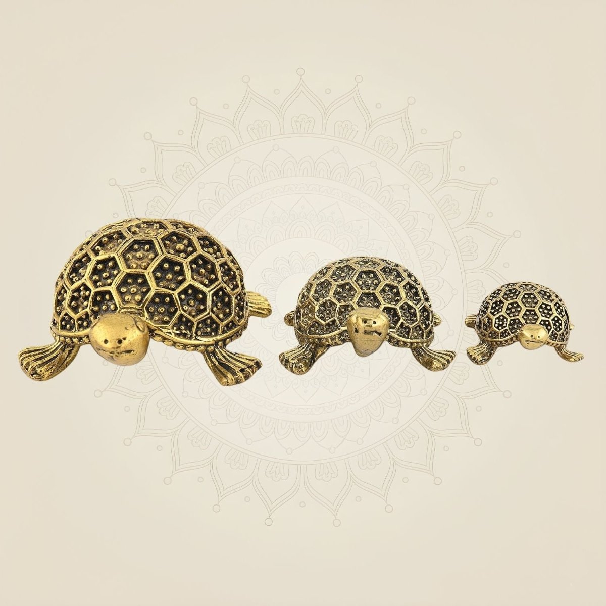 Brass Vastu Tortoise Statue Set of three