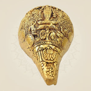 Brass Vishvarupa Vishnu Blowing Shankh