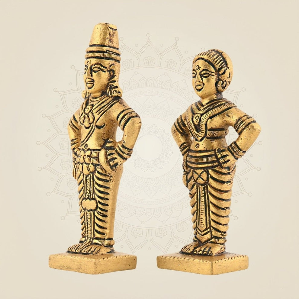 Pure Brass 4 Inch Vitthal & Rukmini Idols – LuxeArtisanship
