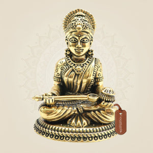Lightweight Brass Annapurna Devi Idol – Superfine Statue for Puja & Décor 3.25"