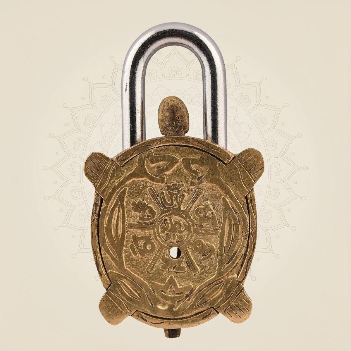 2.75 inch Turtle Shape Lock in  Brass