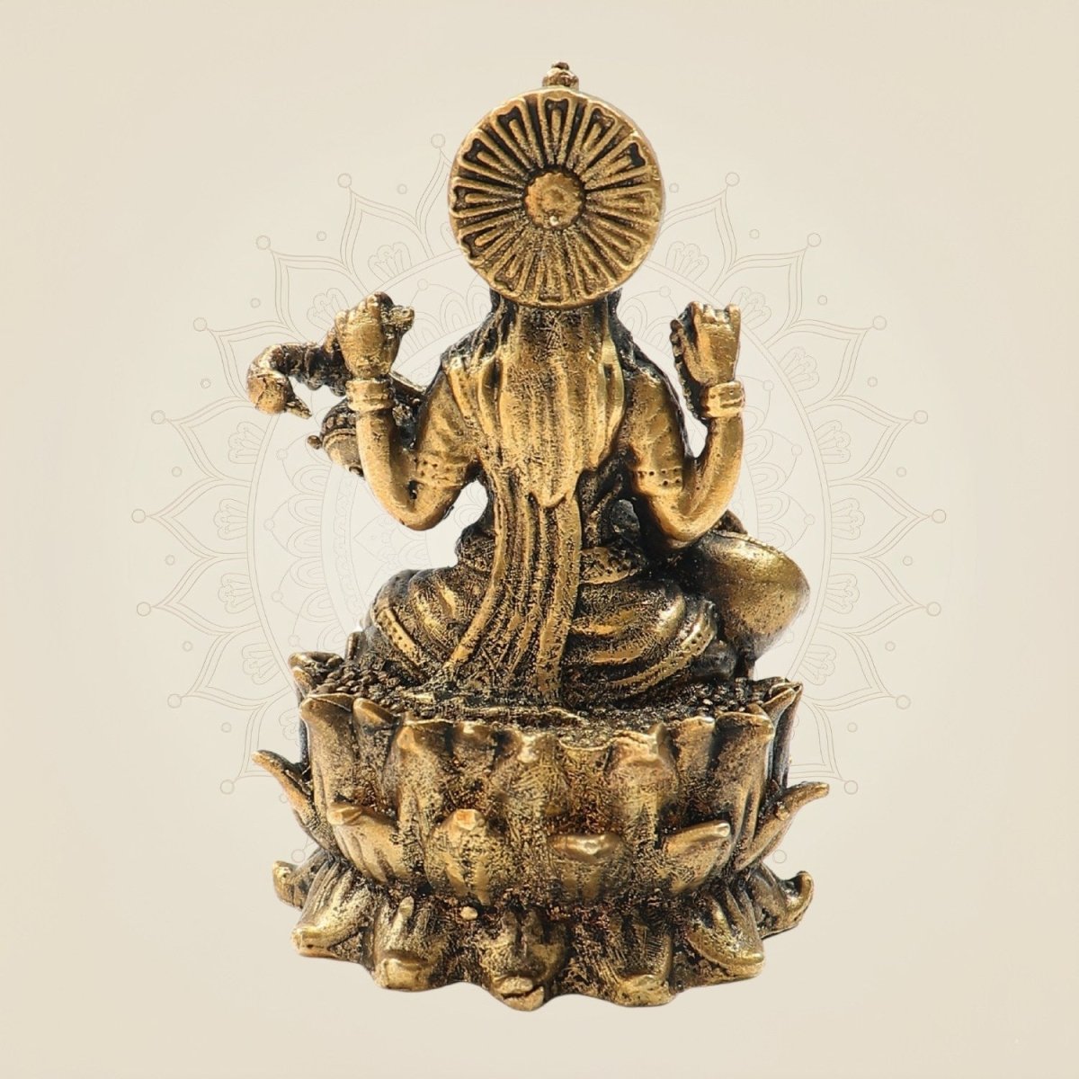 Bronze Chaturbhuja Saraswati Idol on Lotus – Graceful Goddess Murti - Luxeartisanship
