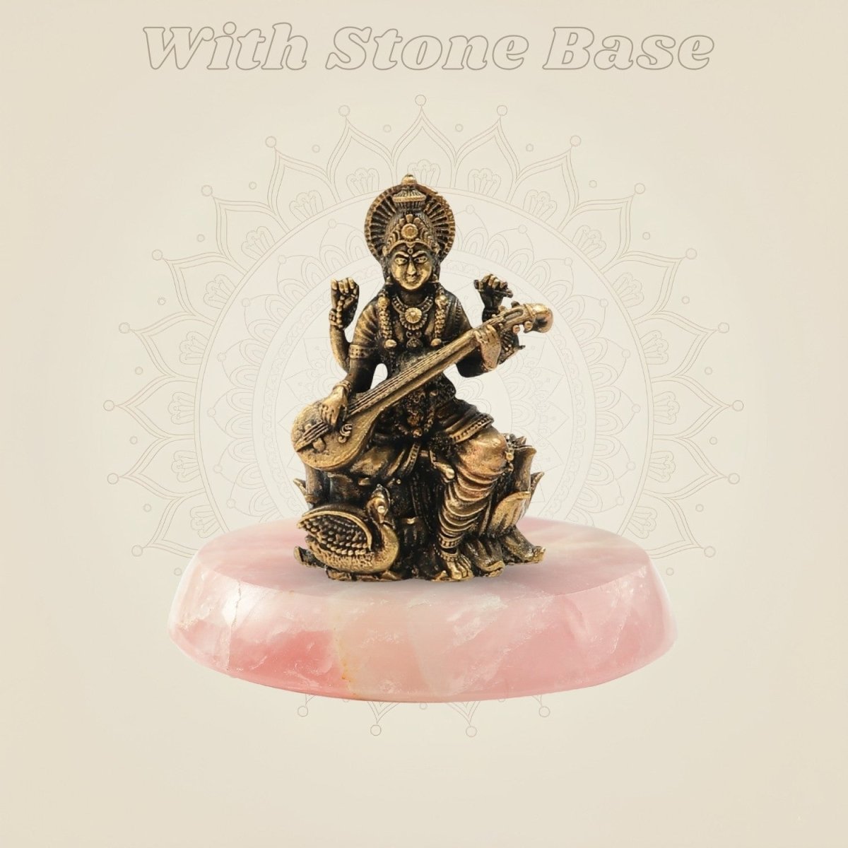 Bronze Chaturbhuja Saraswati Idol on Lotus – Graceful Goddess Murti - Luxeartisanship