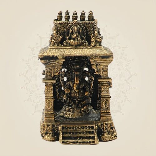 Bronze Ganesh Shrine Statue 2"– Temple-Style Vinayaka Murti