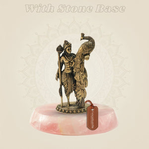 Bronze Murugan with Peacock Panchaloha Statue 4" - Luxeartisanship