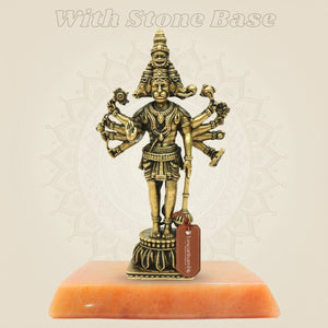 Panchmukhi Hanuman Bronze Statue on stone base