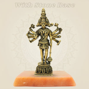 Panchmukhi Hanuman Bronze Statue on stone base