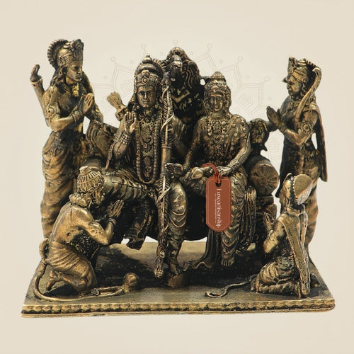 Bronze Ram Darbar with Devotees – Premium Panchaloha Idol Set 2.5"