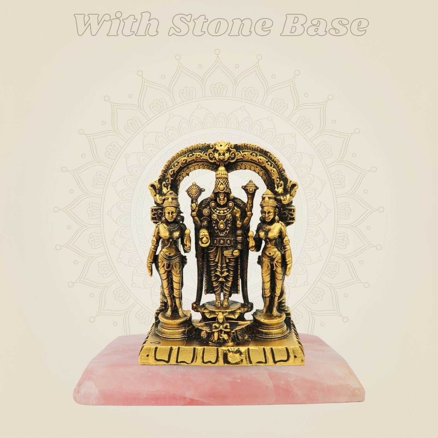 Bronze Tirupati Balaji Idol with Stone base
