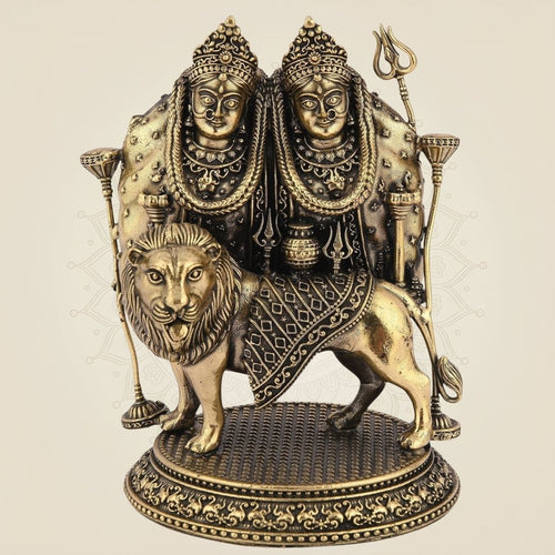 Chamunda Maa Idol – 6.5" Handcrafted Pure Brass Murti Spiritual Statue