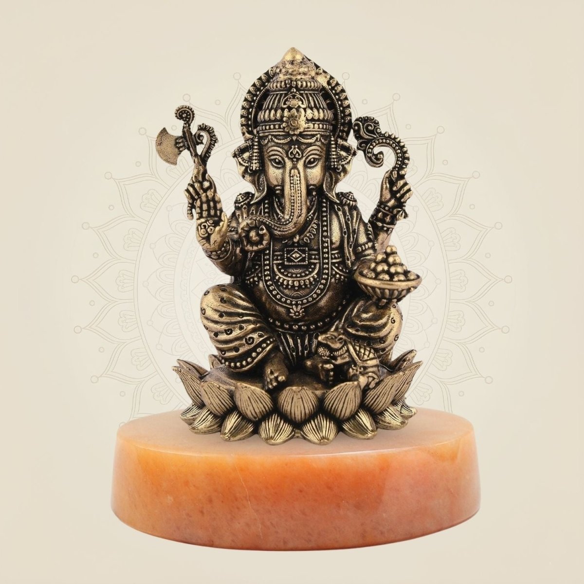 Chaturbhuj Ganesha on stone base