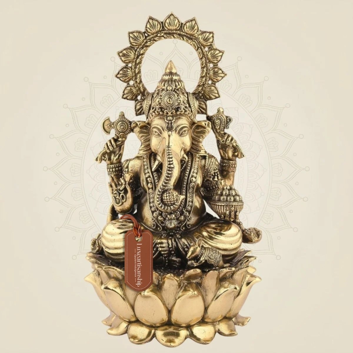 Chaturbhuj Ganesha Brass Idol– 9.25
