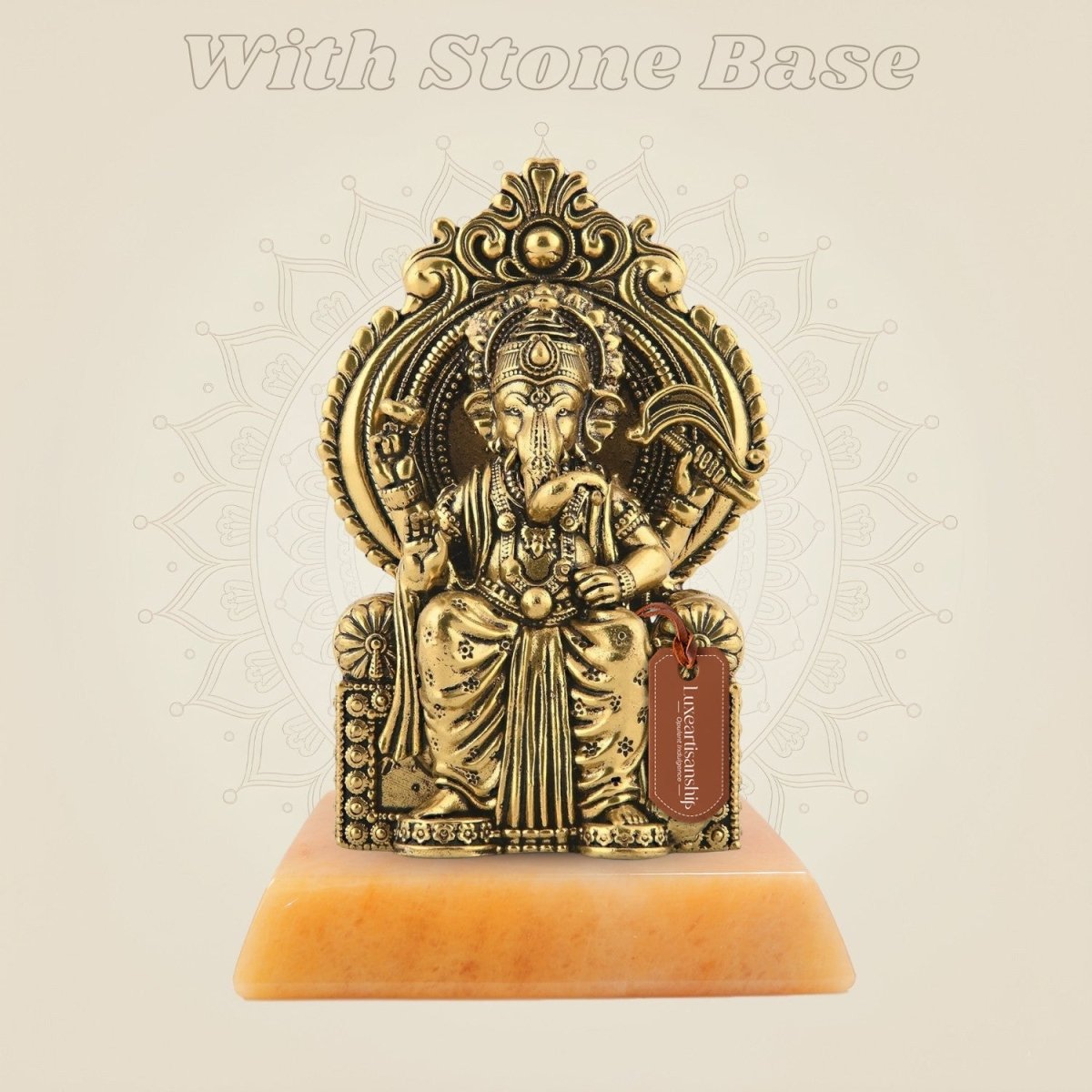Chaturbhuj Ganesha on stone base