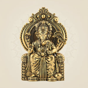 Chaturbhuj Ganesha figurine in brass