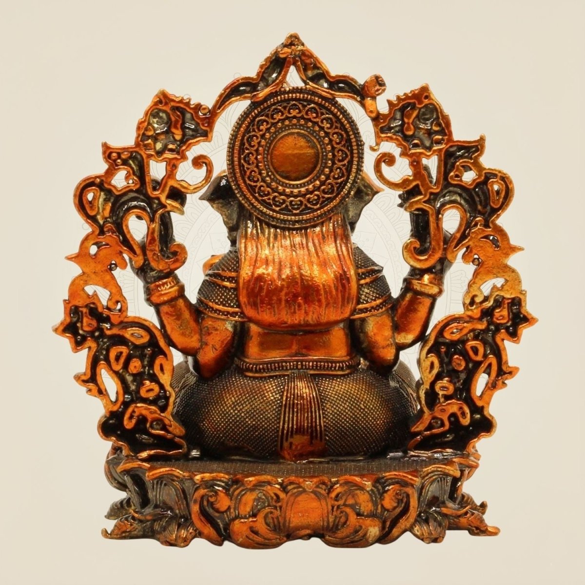 Chaturbhuj Ganesha with Darbaar – 3.75" Handcrafted Brass Murti